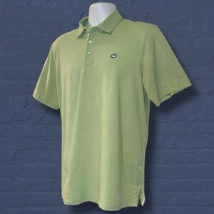 Southern Tide Pima Cotton Performance Polo Shirt | Green Stripe | Size Medium